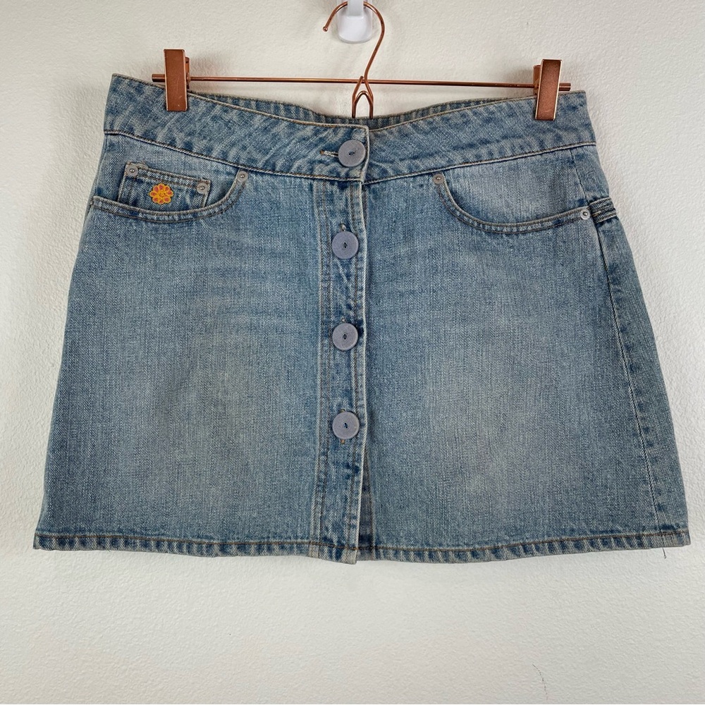 Ted Baker Jean Embroiled Denim Skirt Size 3
